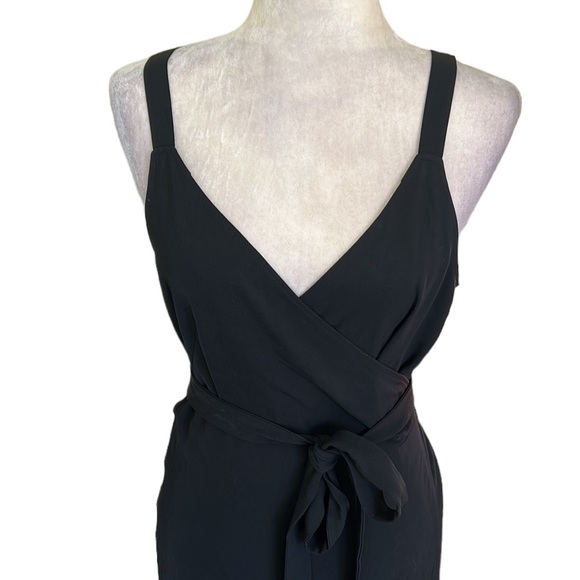 Everlane The Japanese GoWeave Black Wrap Tank Midi Dress - 14 - Picture 5 of 13